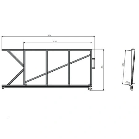 Стеллаж для вертикального хранения листового металла 2,5х1,25_1т_7к от компании Абсолют